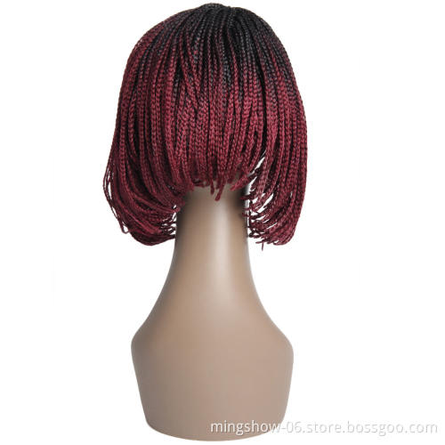 Top quality synthetic ombre braided wig, fast delivery afro wig braided for sale